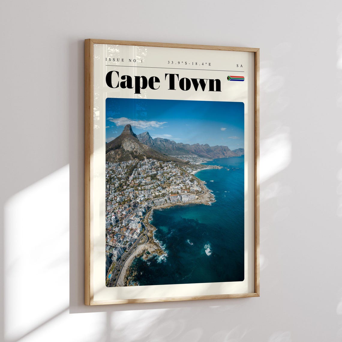 Cape Town South Africa Coastal Aerial Mountainside View Poster - Image 2