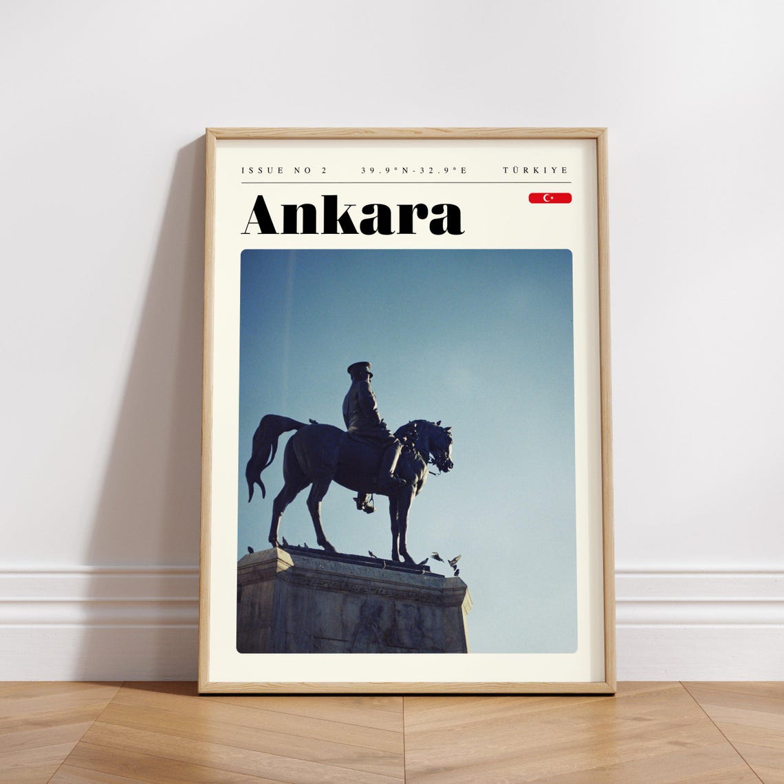 Ankara Turkiye Equestrian Statue Silhouette Photography Travel Poster - Image 3