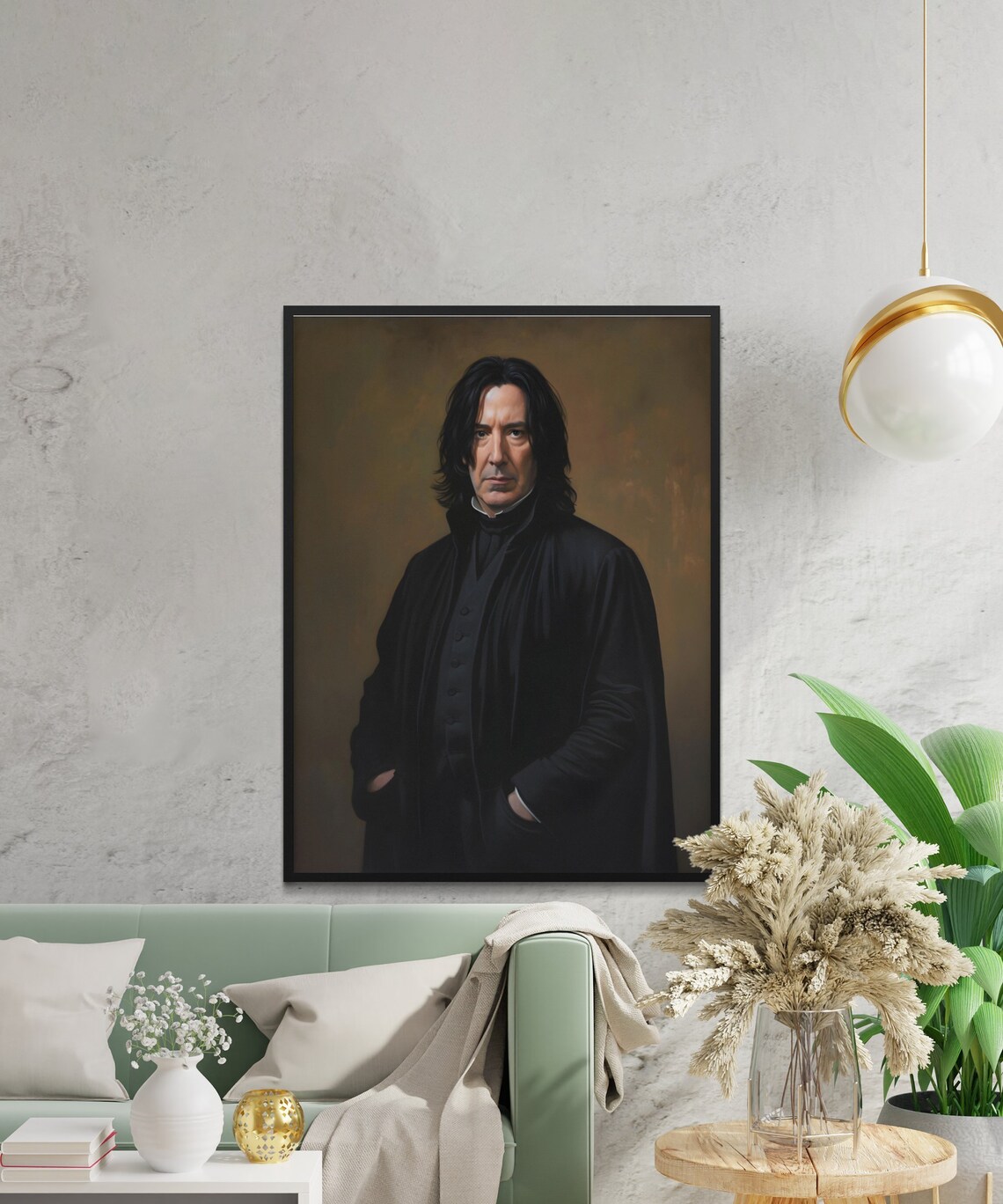 Severus Snape Stern Portrait Black Robes Wizard Oil Painting Poster - Image 2