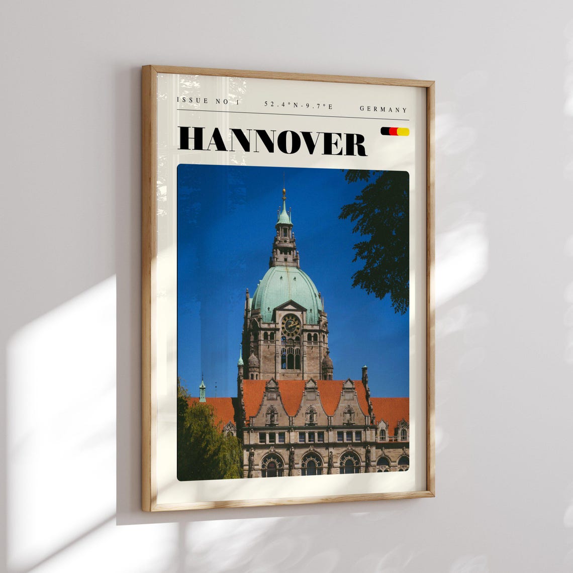 Hannover New Town Hall Dome Issue 1 Germany Retro Travel Poster - Image 2
