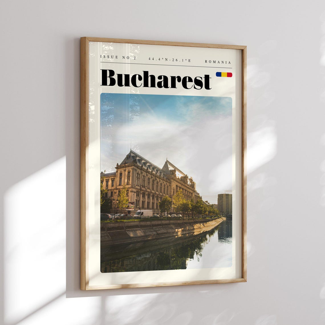 Bucharest Romania Grand Riverside Palace Landmark Travel Poster - Image 2