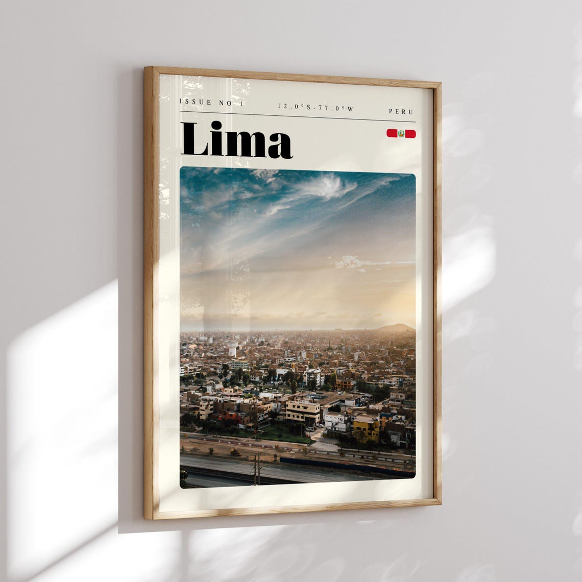 Lima Peru Cityscape Sunset Panorama South America Travel Poster - Image 2