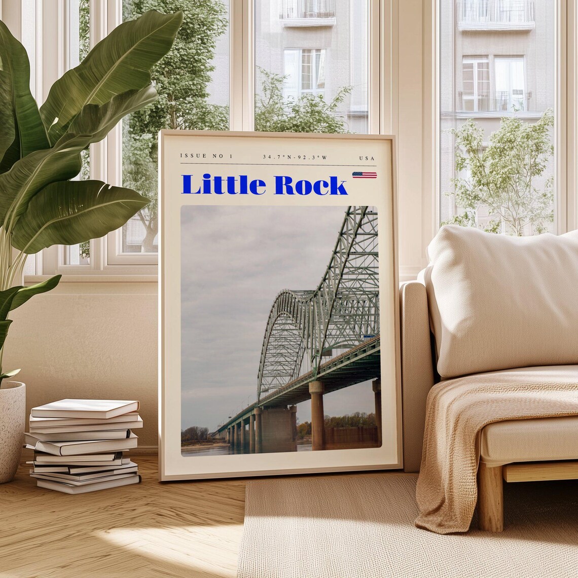 Little Rock Steel Bridge Over River Arkansas USA Travel Poster