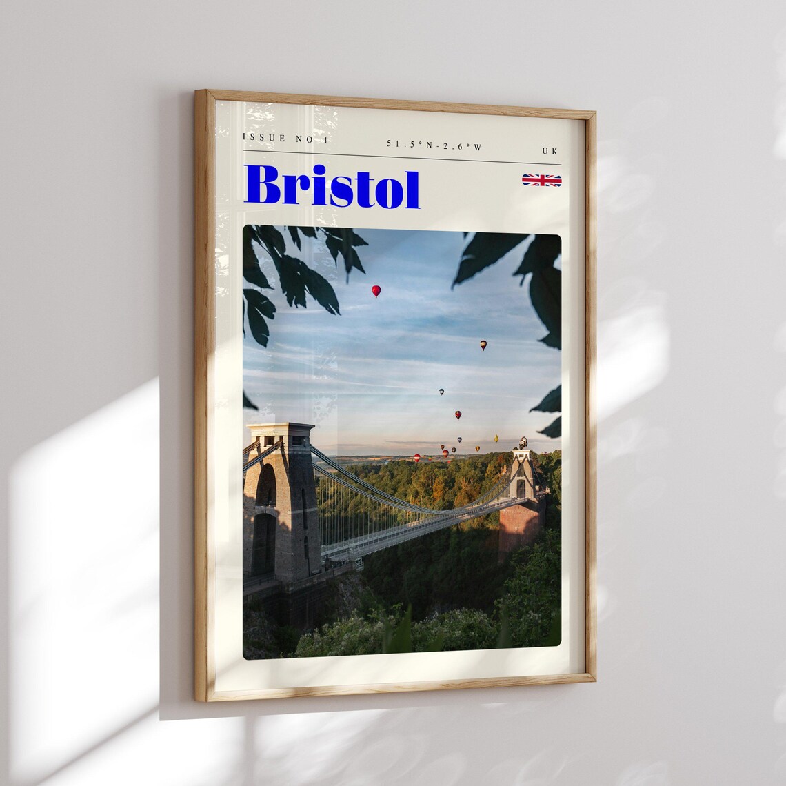 Bristol England Suspension Bridge Hot Air Balloons Travel Poster - Image 2