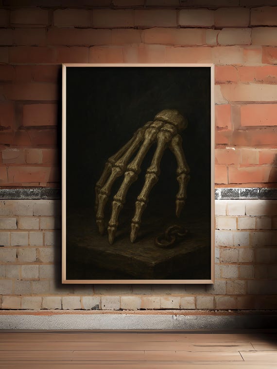 Skeleton Hand Statue Gothic Halloween Bone Sculpture Creepy Prop