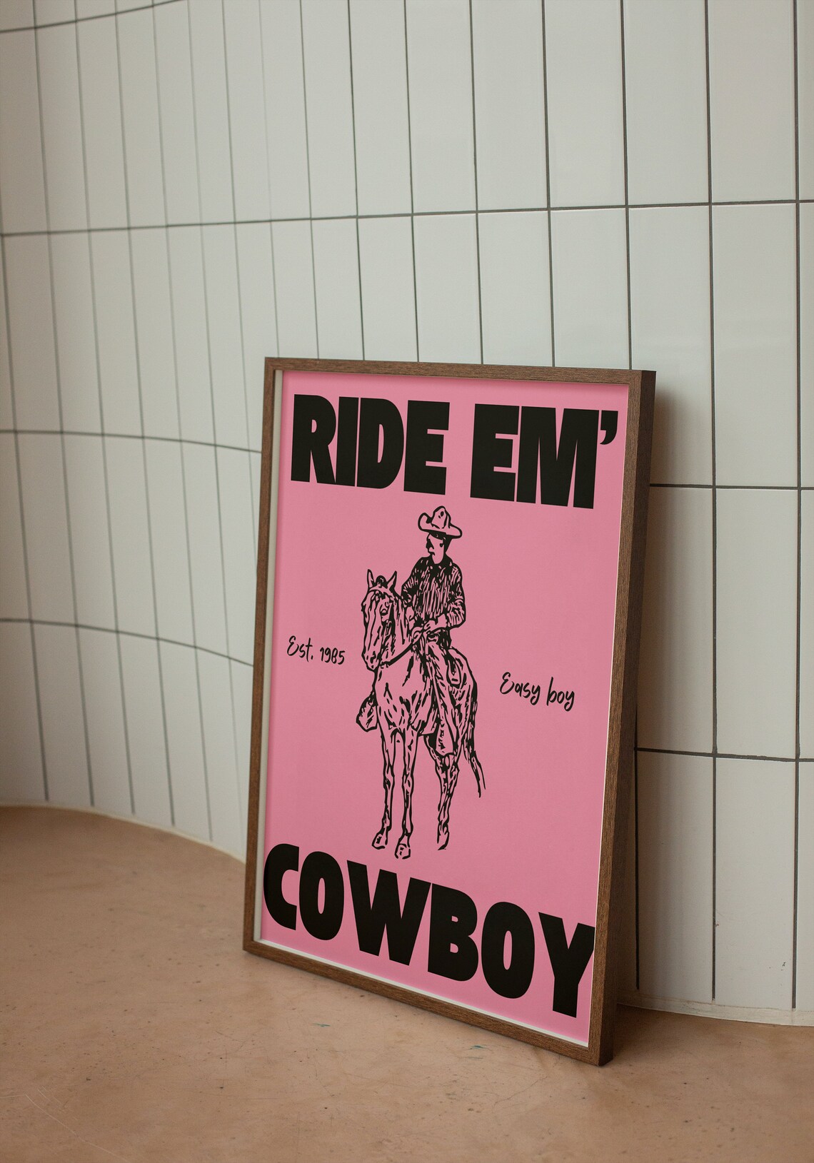 Pink Cowboy Poster, Vintage Western Art Print - Image 3