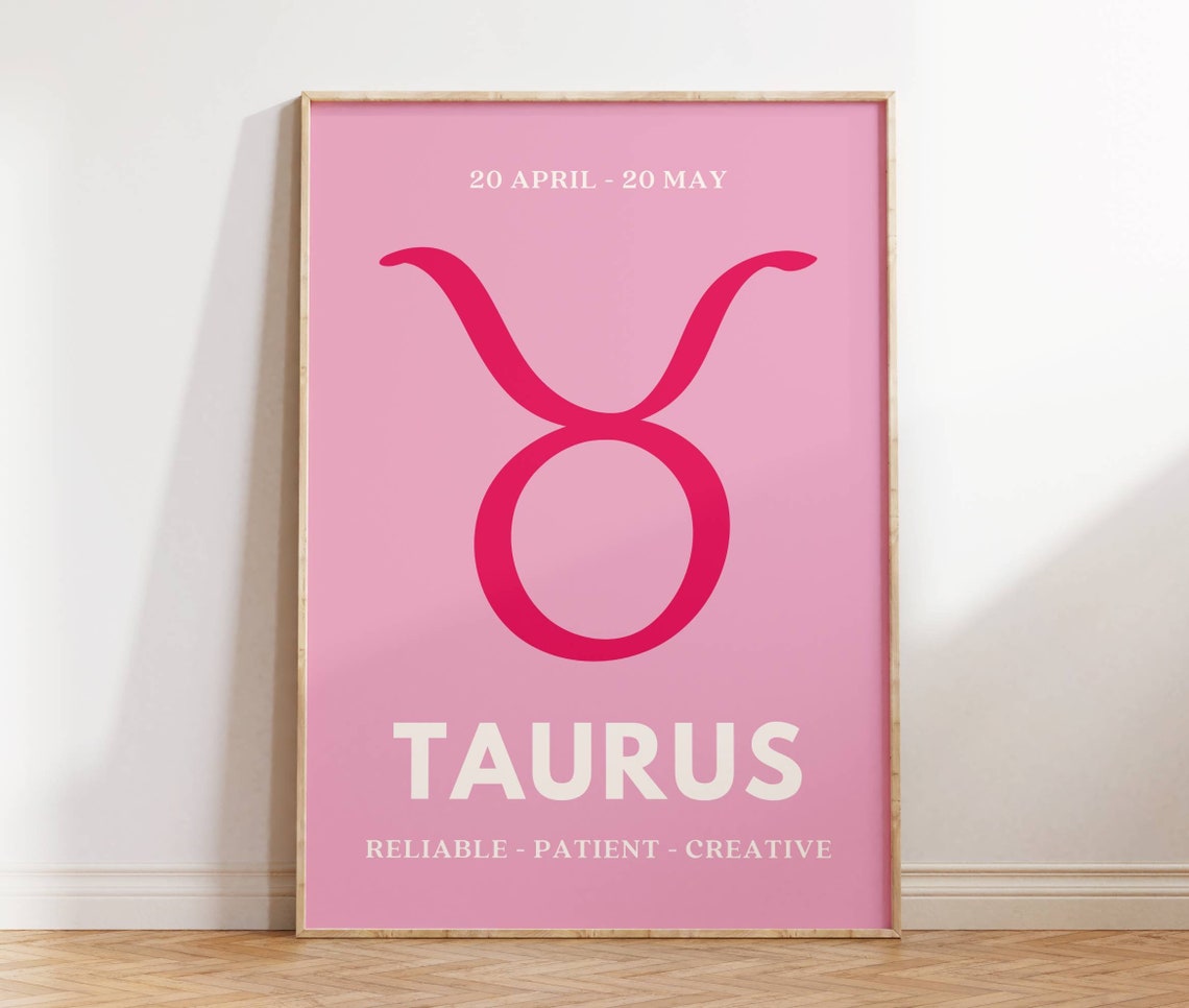 Preppy Taurus Poster, Dorm Room Decor
