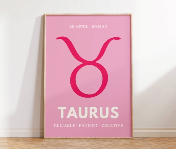 Preppy Taurus Poster, Dorm Room Decor