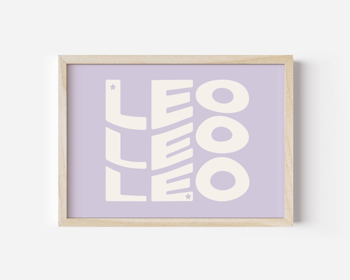 Pastel Leo Print, Leo Birthday Gift Zodiac Art