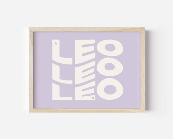 Pastel Leo Print, Leo Birthday Gift Zodiac Art