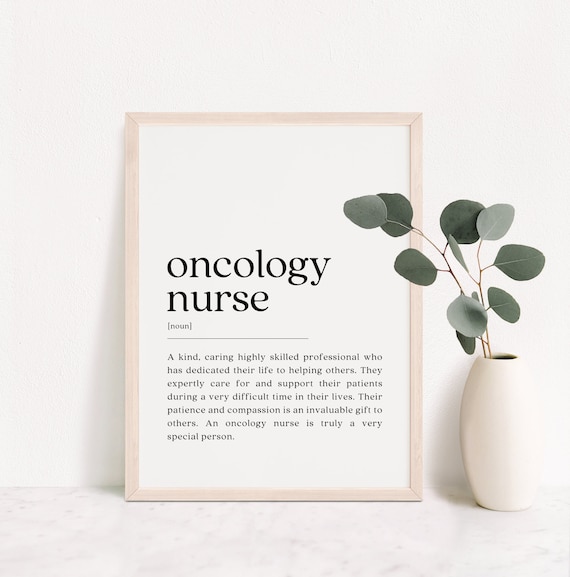 Oncology Nurse Dictionary Definition White Minimalist Gift Poster