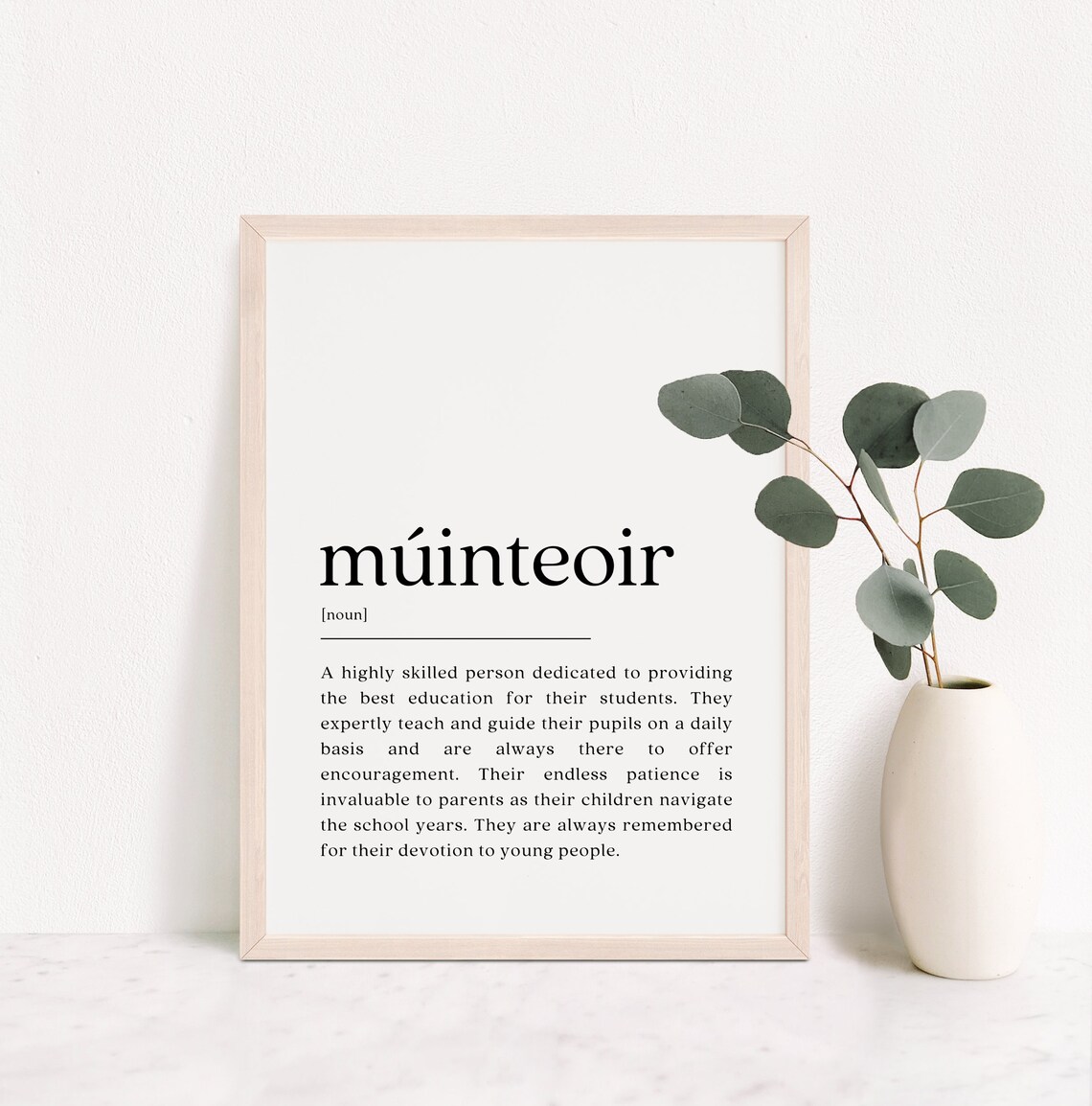 Múinteoir Irish Teacher Dictionary Definition Poster for Gaeilge Educators