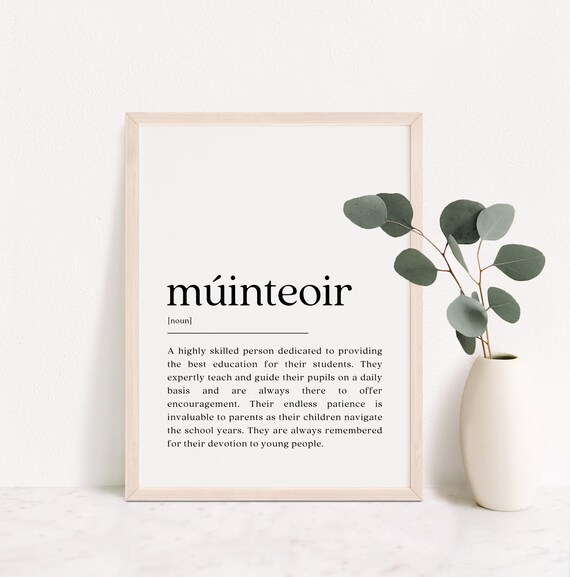 Múinteoir Irish Teacher Dictionary Definition Poster for Gaeilge Educators