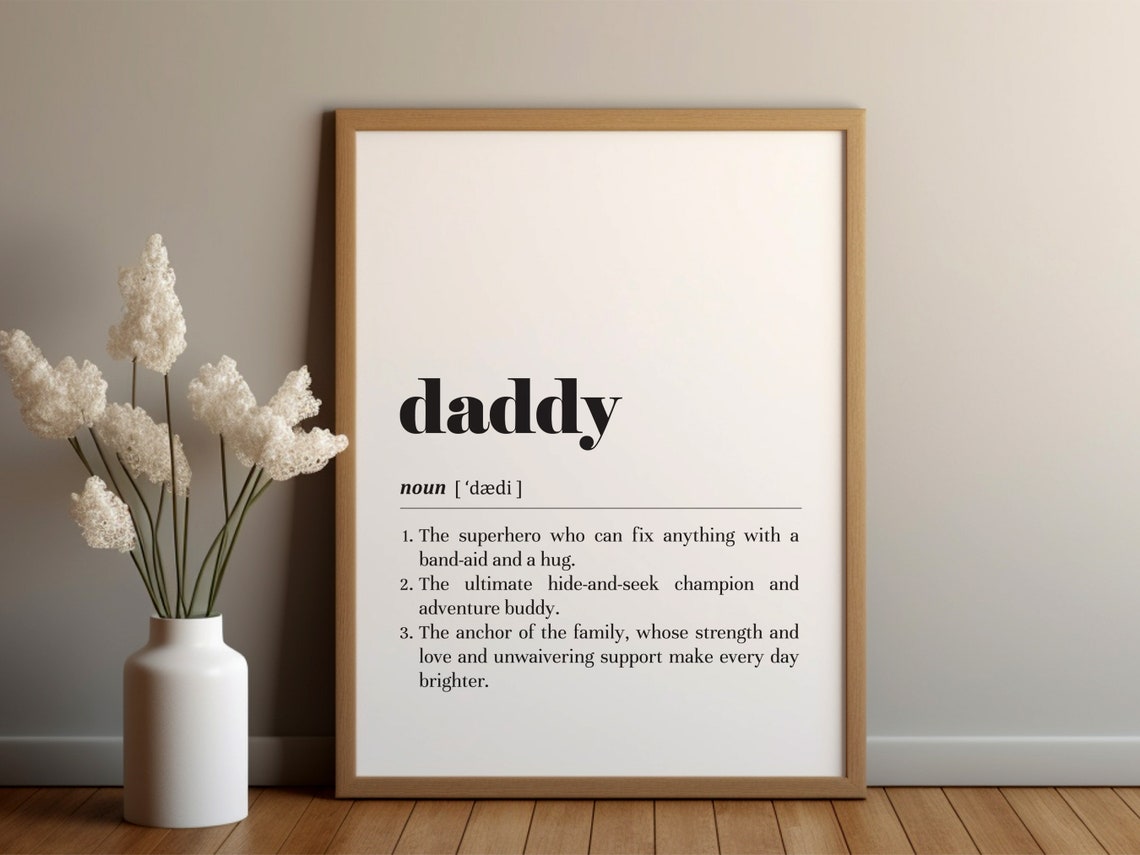 Daddy Dictionary Definition Fathers Day Appreciation Gift Poster
