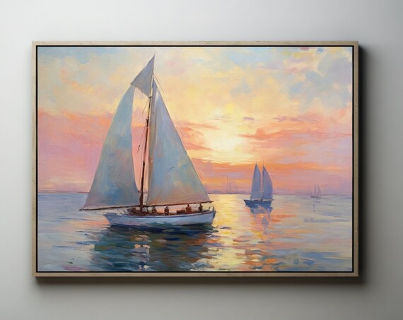 Vintage Nautical Sailing Wall Art Print