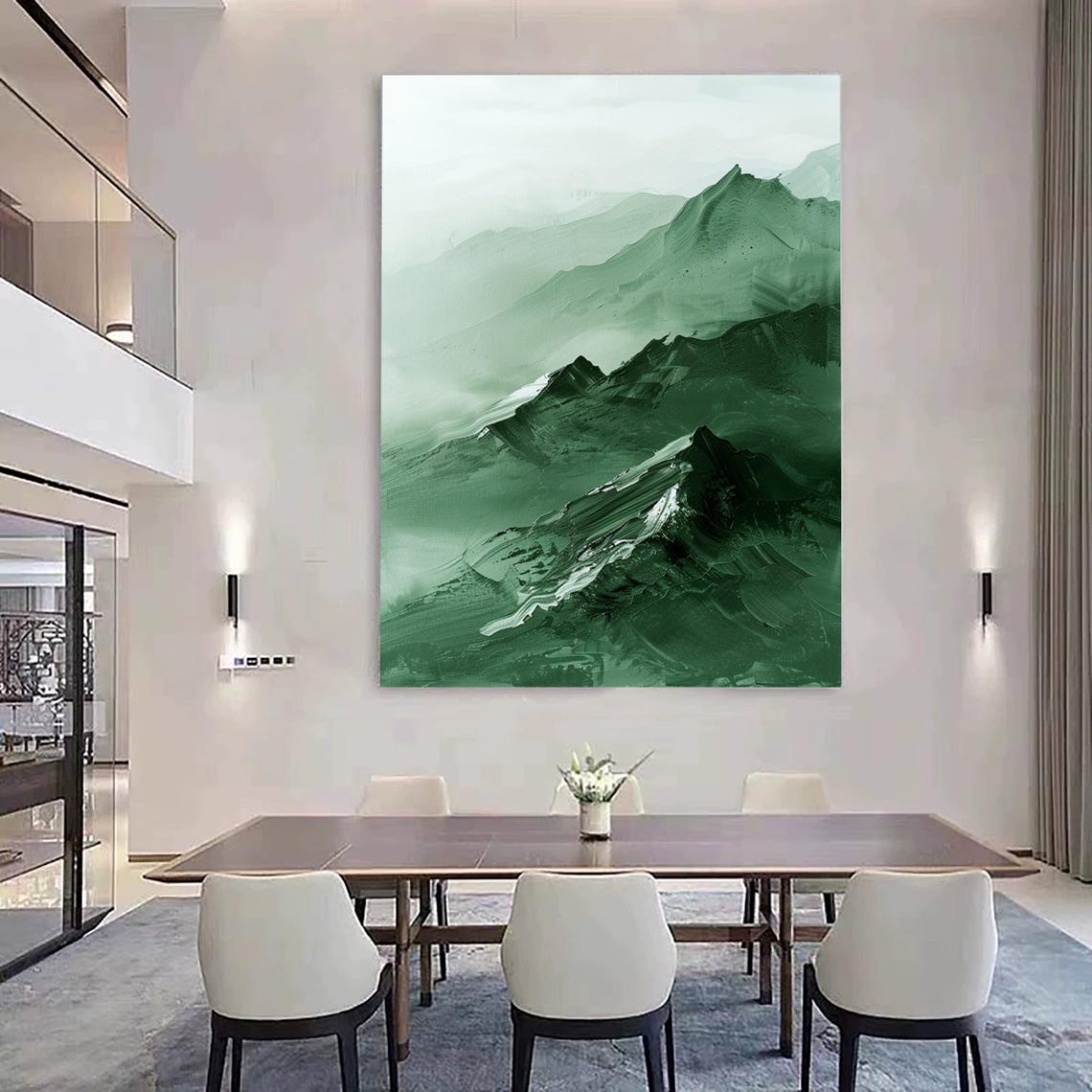 Original Green Texture Wall Painting Large Green 3d Texture Mountain Original Landscape Painting Green Mountain Painting Home Decoration