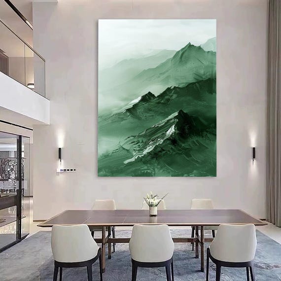 Original Green Texture Wall Painting Large Green 3d Texture Mountain Original Landscape Painting Green Mountain Painting Home Decoration