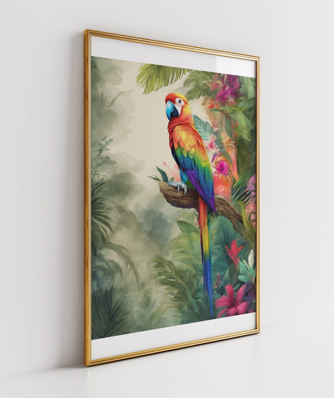 Scarlet Macaw Poster Tropical Parrot Jungle Watercolor Bird Art - Image 3