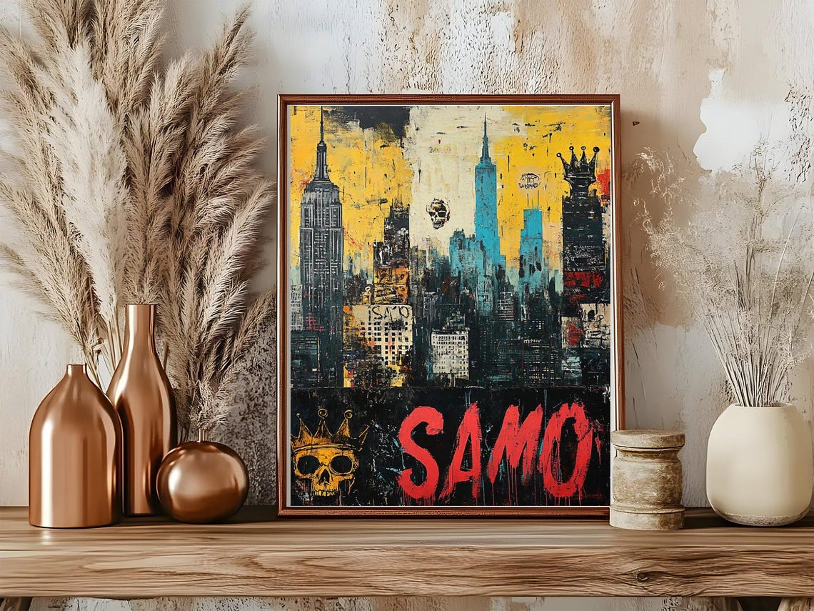 SAMO Graffiti Tag Over Gritty New York Skyline Scene Art Poster - Image 5
