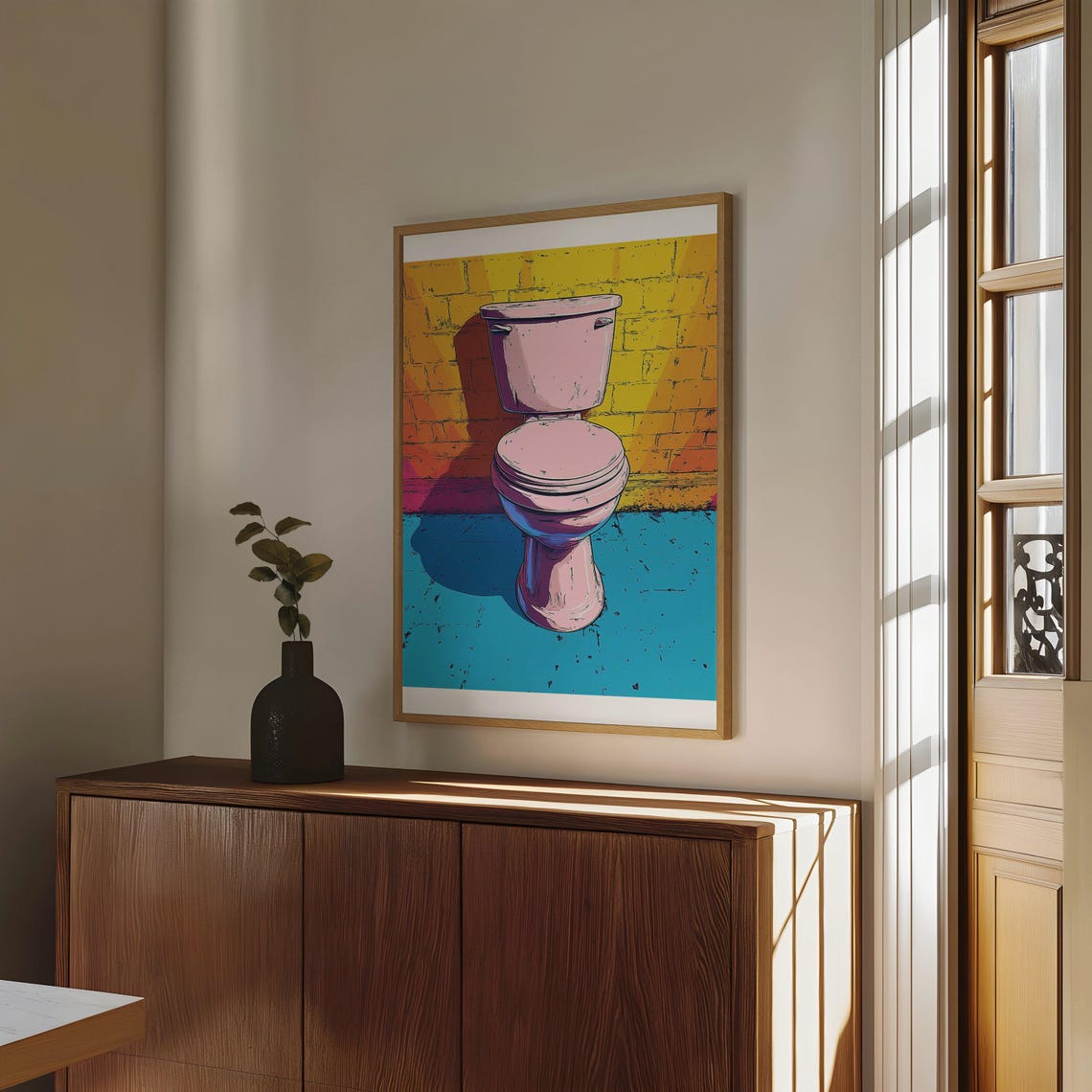 Pop Art Pink Toilet Quirky Fun Colorful Bathroom Decor Poster - Image 4