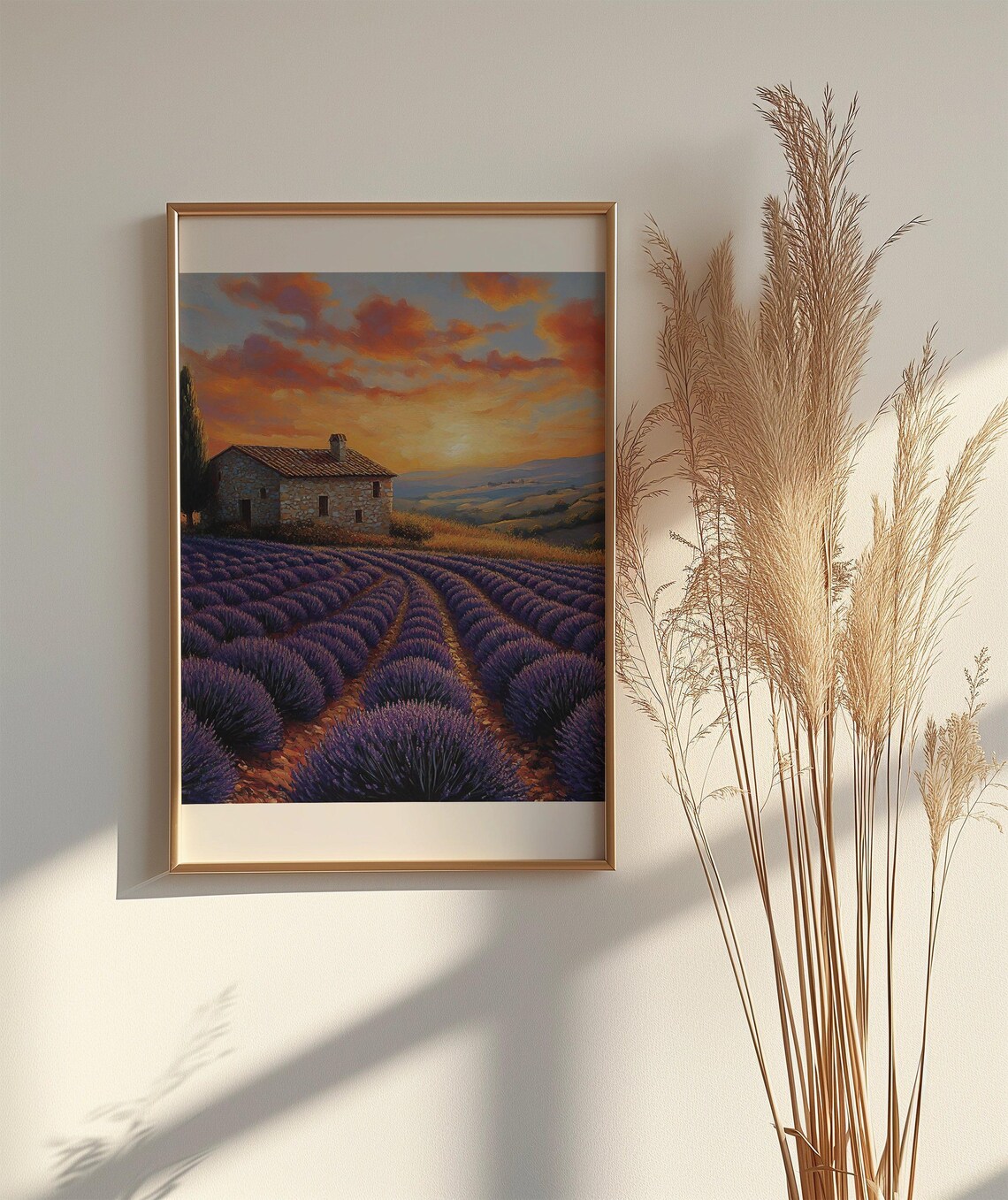 Lavender Field Sunset Glow Farmhouse Countryside Scenic Poster - Image 2