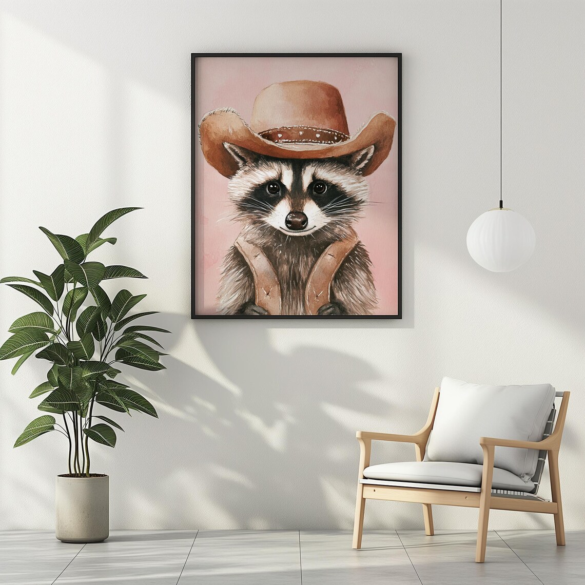Raccoon Cowboy Hat Nursery Art Print, Western Funny - Image 3