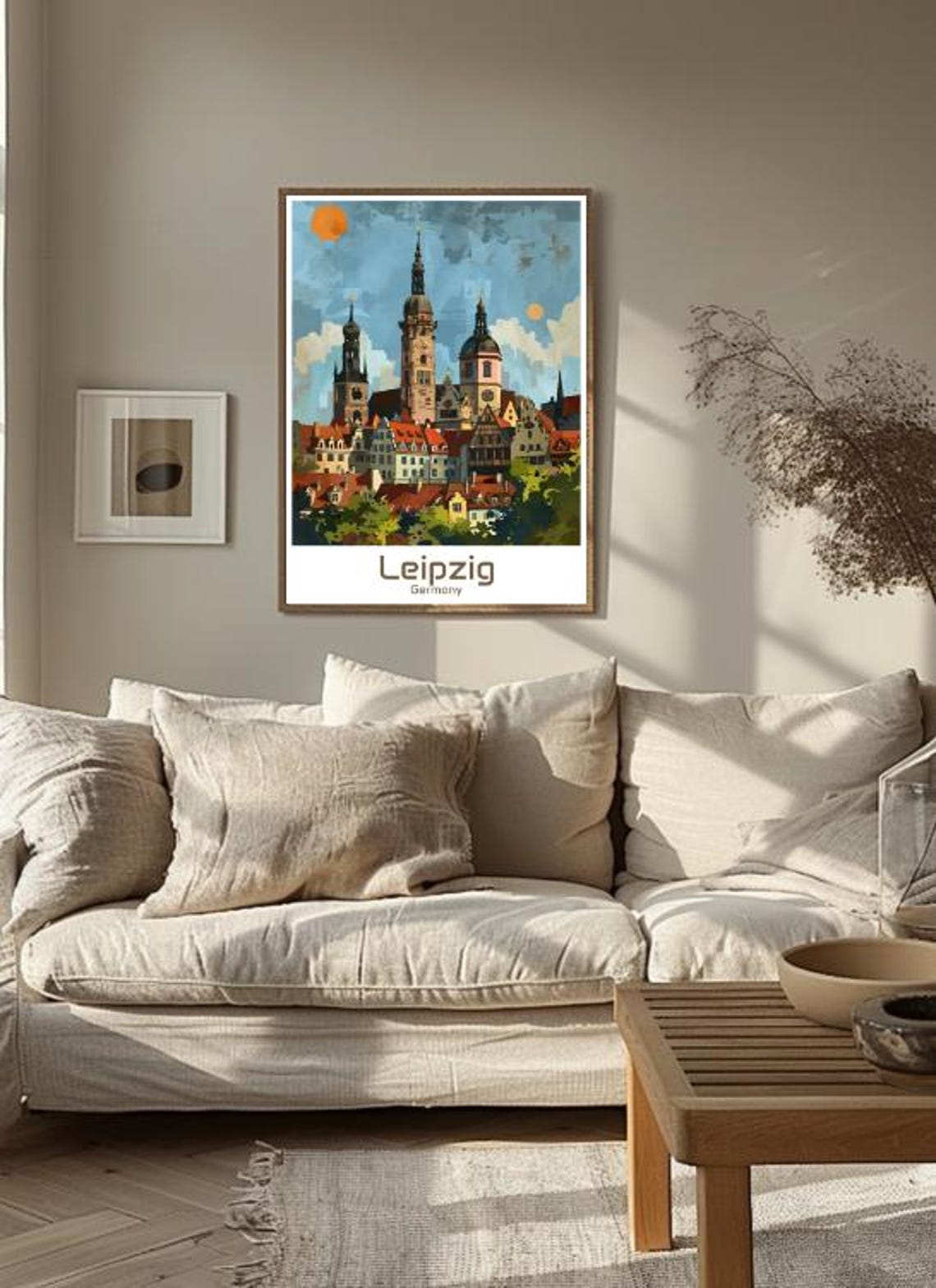 Leipzig Germany Church Towers Sunset Skyline Scene View Poster - Image 3