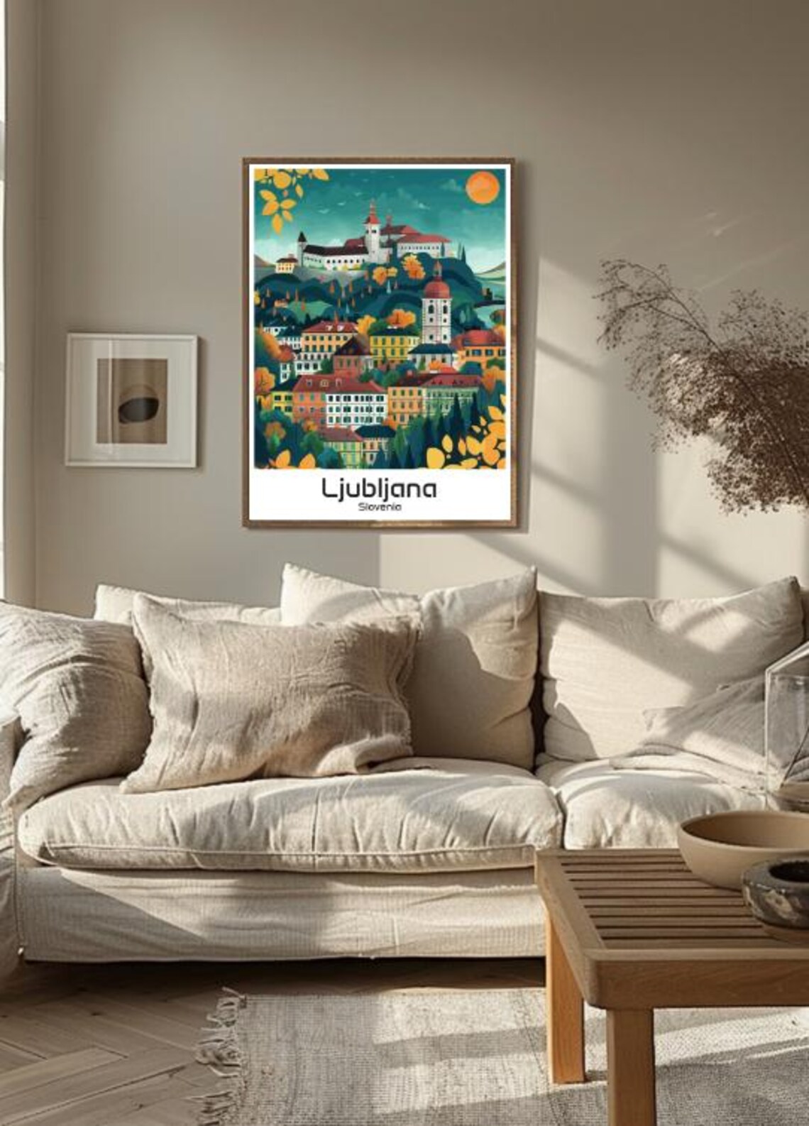 Ljubljana Slovenia Castle Hill Autumn Old Town Scenic Travel Poster - Image 3