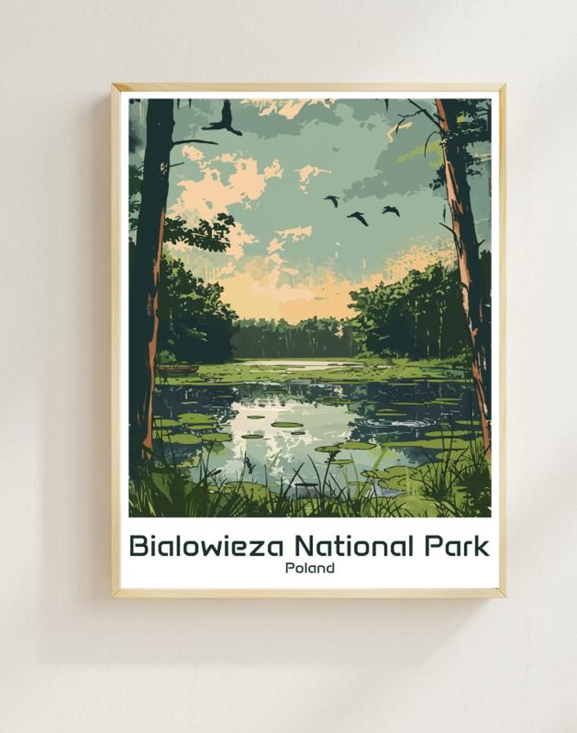 Bialowieza National Park Poland Forest Lake Serenity Scene Poster