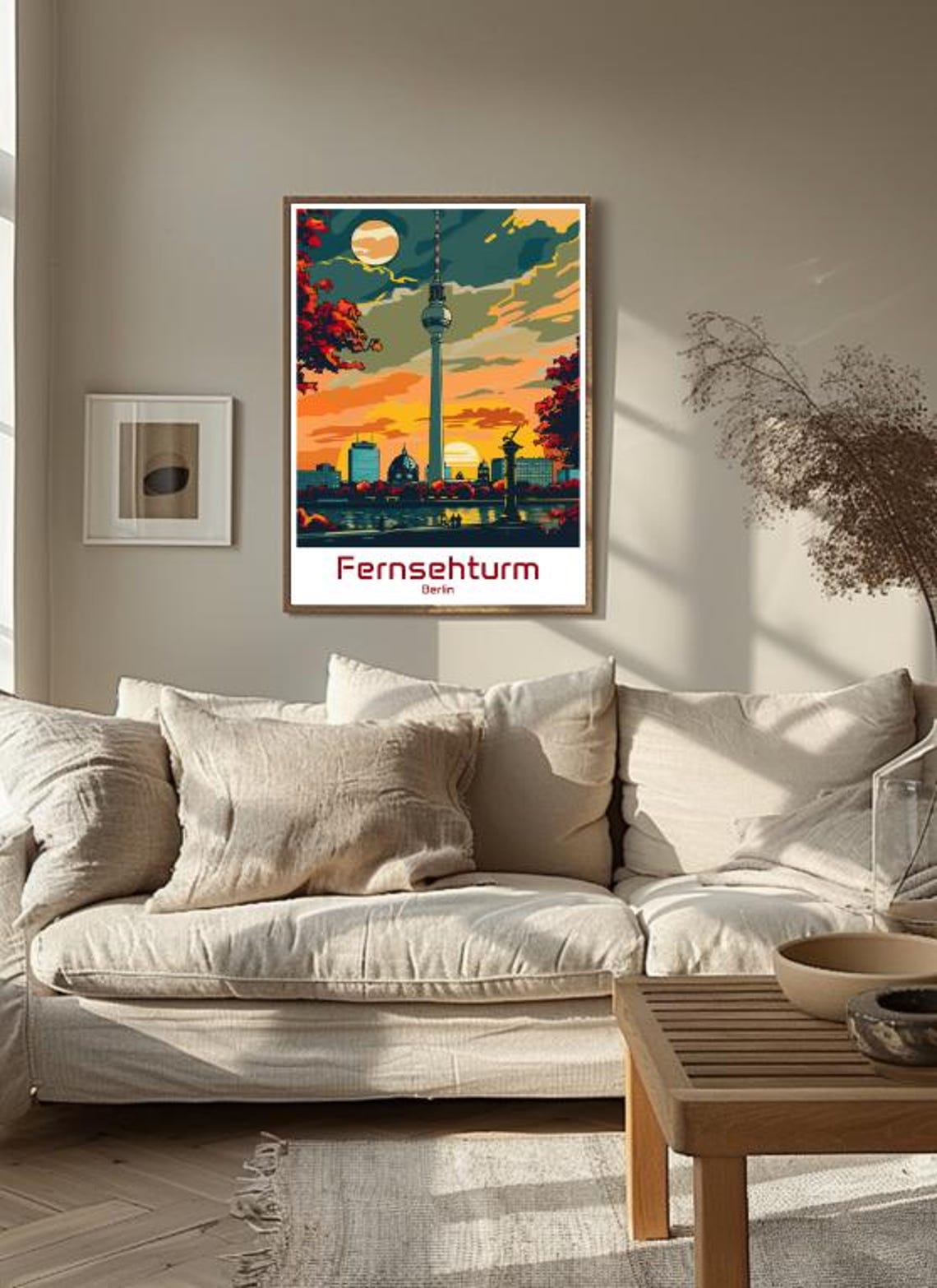Fernsehturm Berlin Autumn Sunset River Skyline Tower View Poster - Image 3