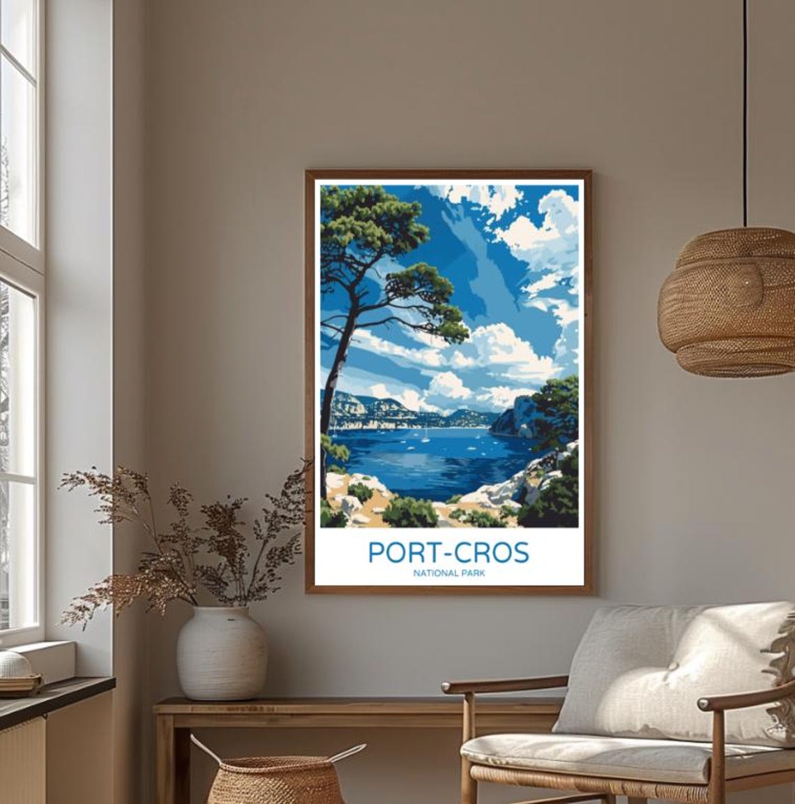 National Park Of Port Cros Travel Posterfrench Island Wall Art Coastal Nature Print France Decor Mediterranean Landscape - Image 4