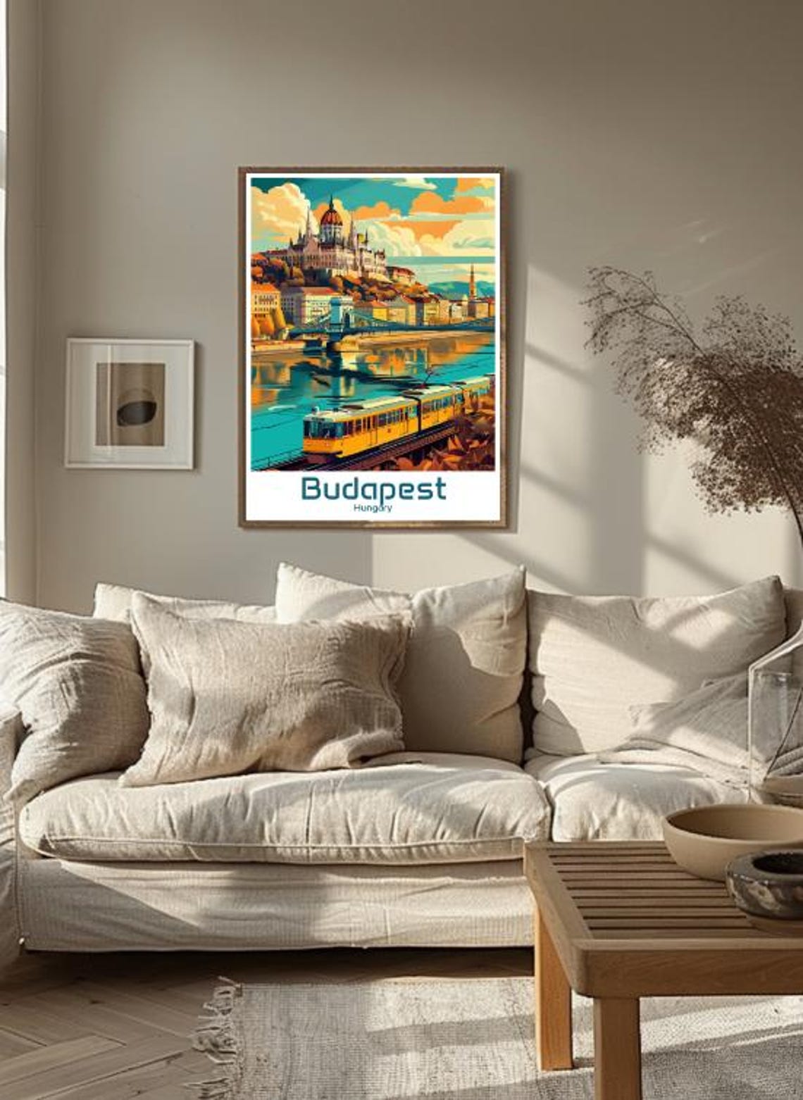 Budapest Hungary Parliament Building Bridge Tram Danube Poster - Image 3