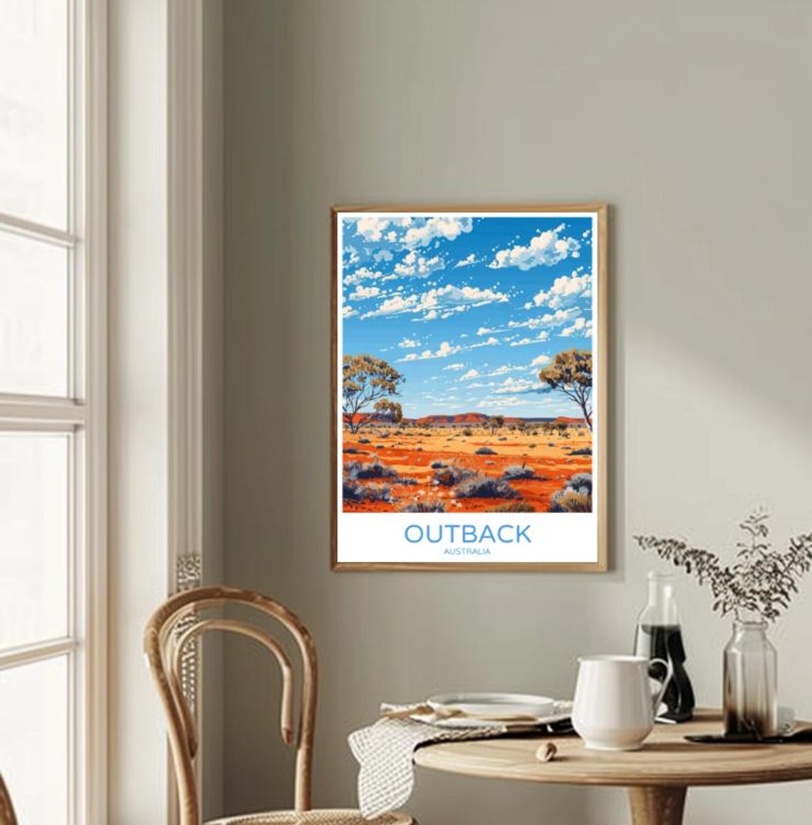 Australia Outback Red Sand Desert with Gum Trees Travel Poster - Image 2