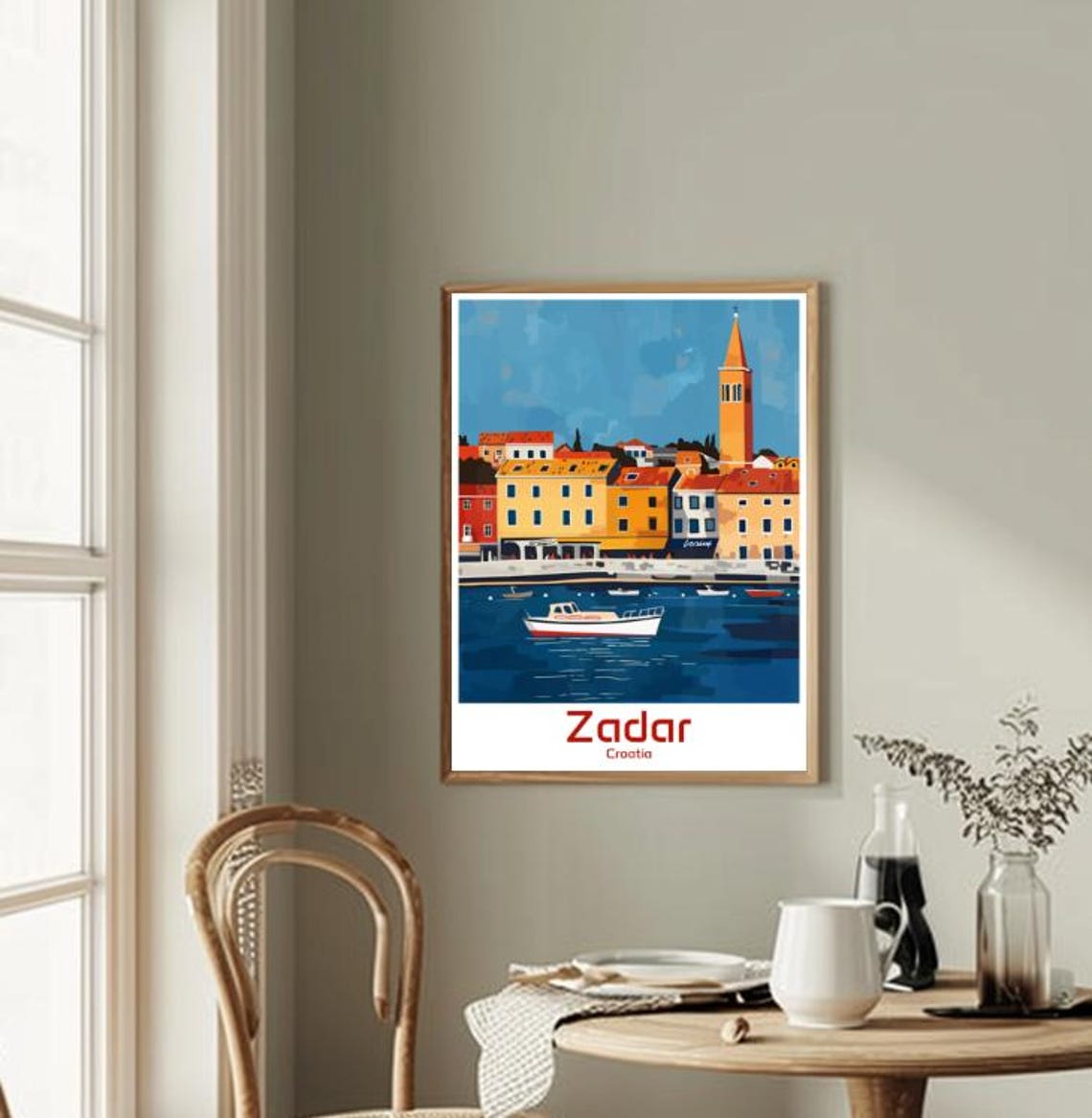 Zadar Croatia Old Town Harbor Boat Church Tower Coast Poster - Image 2