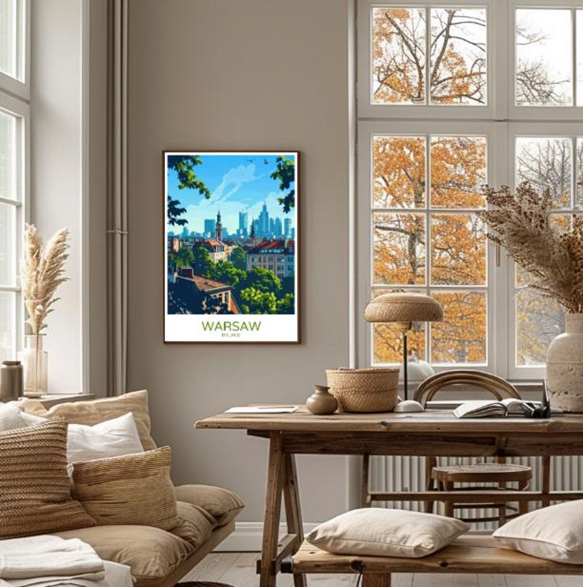 Warsaw Skyline Travel Poster Modern Wall Art Of Polish Cityscape And Historic Landmarks Poland Decor Travel Gift Europe Art - Image 4