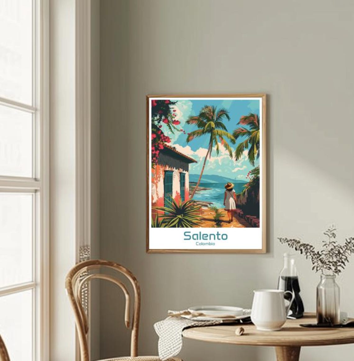 Salento Colombia Coastal Trail Colorful Travel Illustration Poster - Image 2