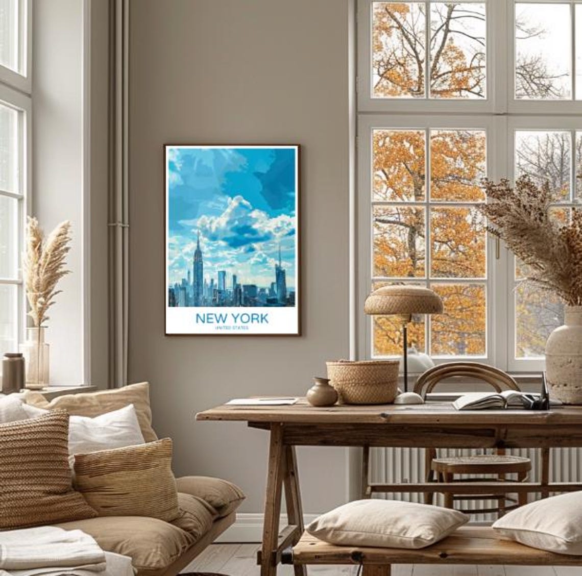New York Skyline Travel Poster Iconic Cityscape Wall Art Of Manhattan Nyc Print New York City Art Urban Decor Travel Gift Home Decor - Image 4