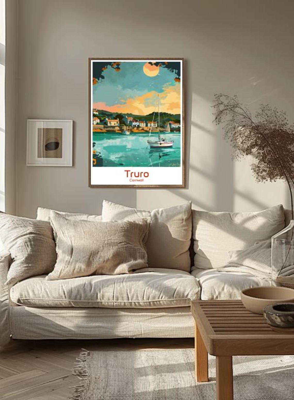 Truro Cornwall Harbour Sailboat at Golden Sunset Evening Poster - Image 3