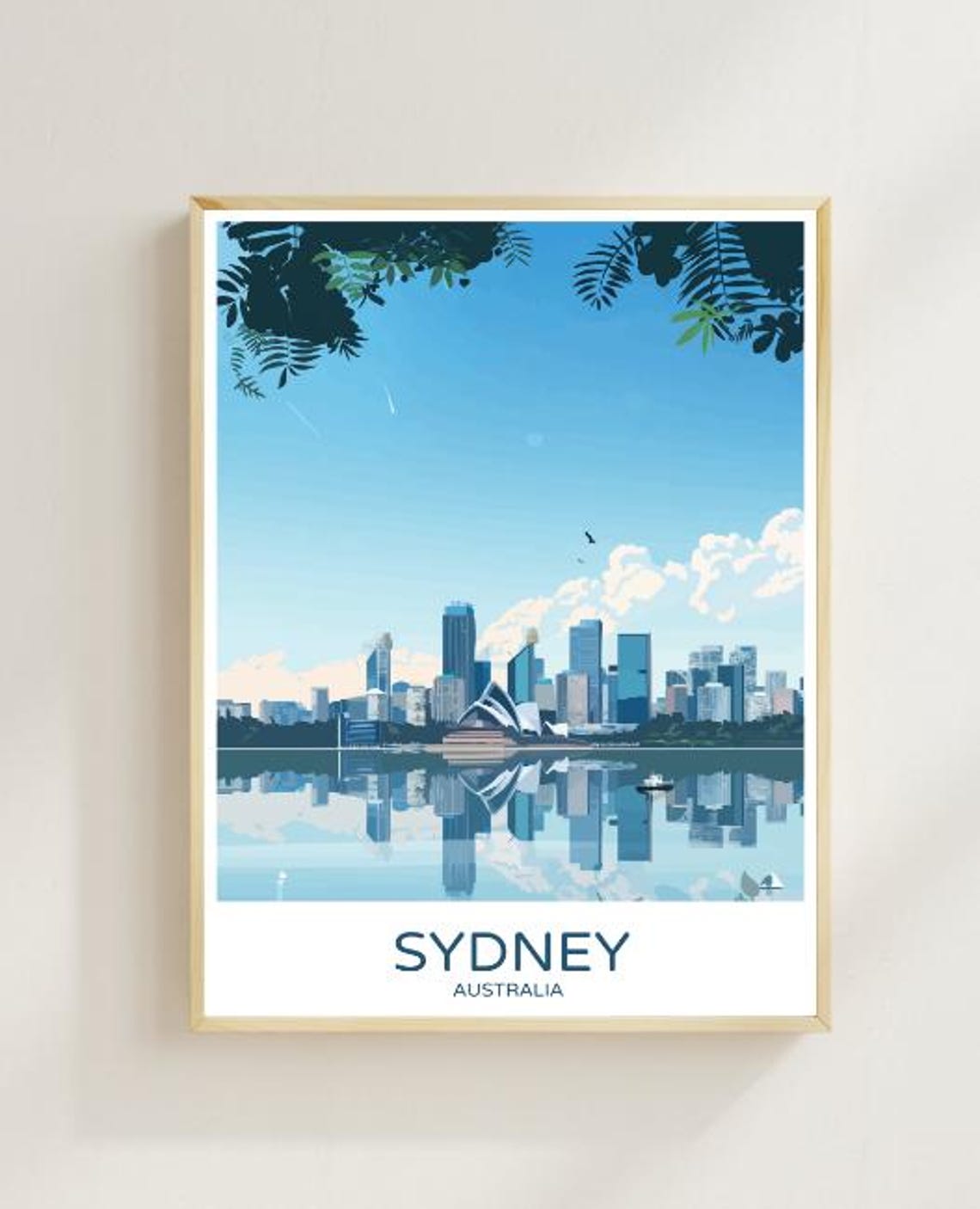 Sydney Australia Harbour Skyline Poster With Opera House Reflections
