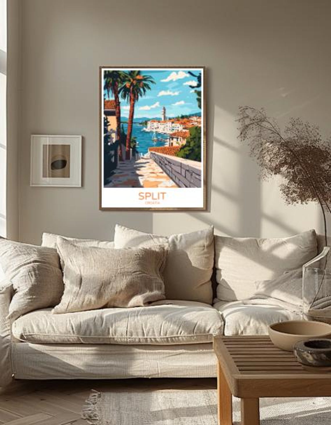 Split Croatia Waterfront Harbor Poster With Palm Trees Old Town View - Image 4