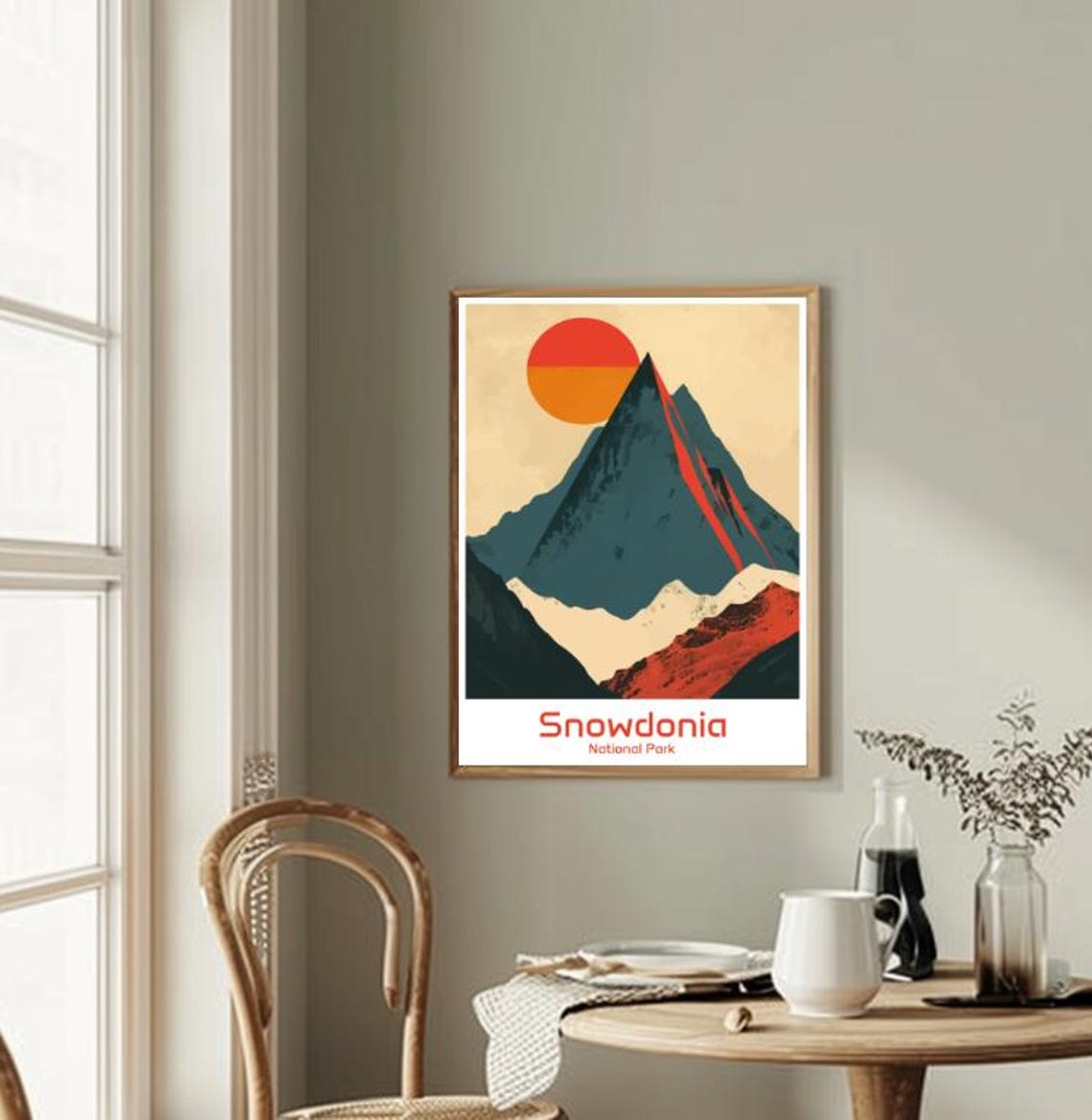 Snowdonia National Park Wales Mountain Peak Sunset Travel Poster - Image 2