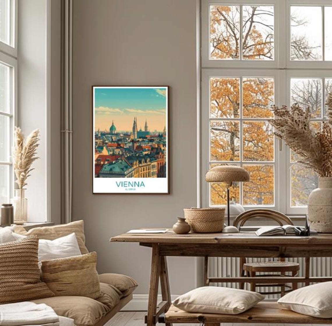 Vienna Austria Historic Skyline Domes Rooftops Vintage Travel Poster - Image 4