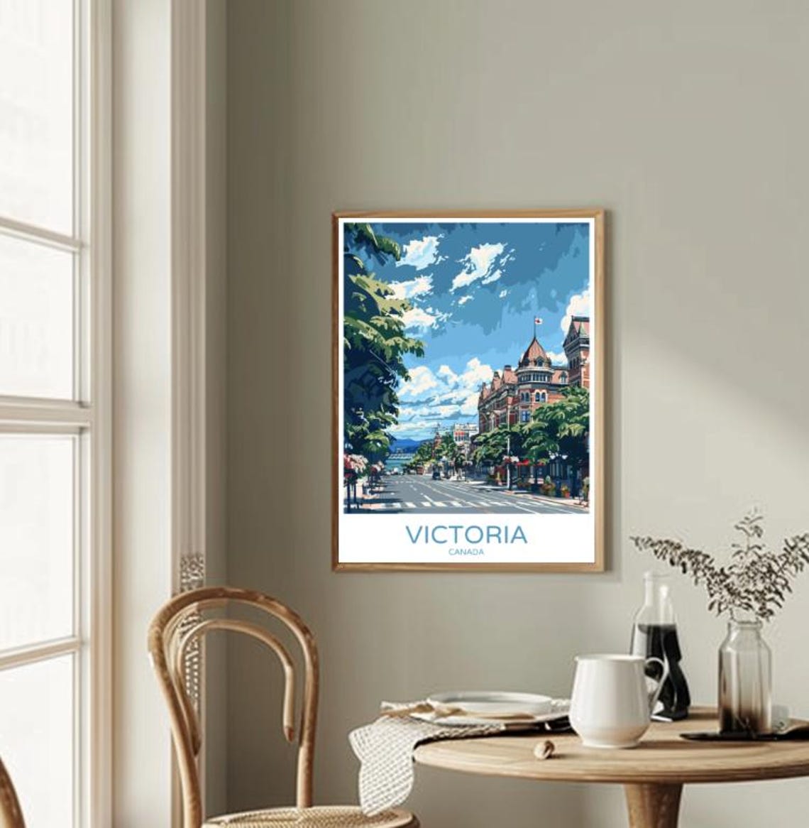 Victoria Canada Government Street Cityscape Harbour View Poster - Image 2