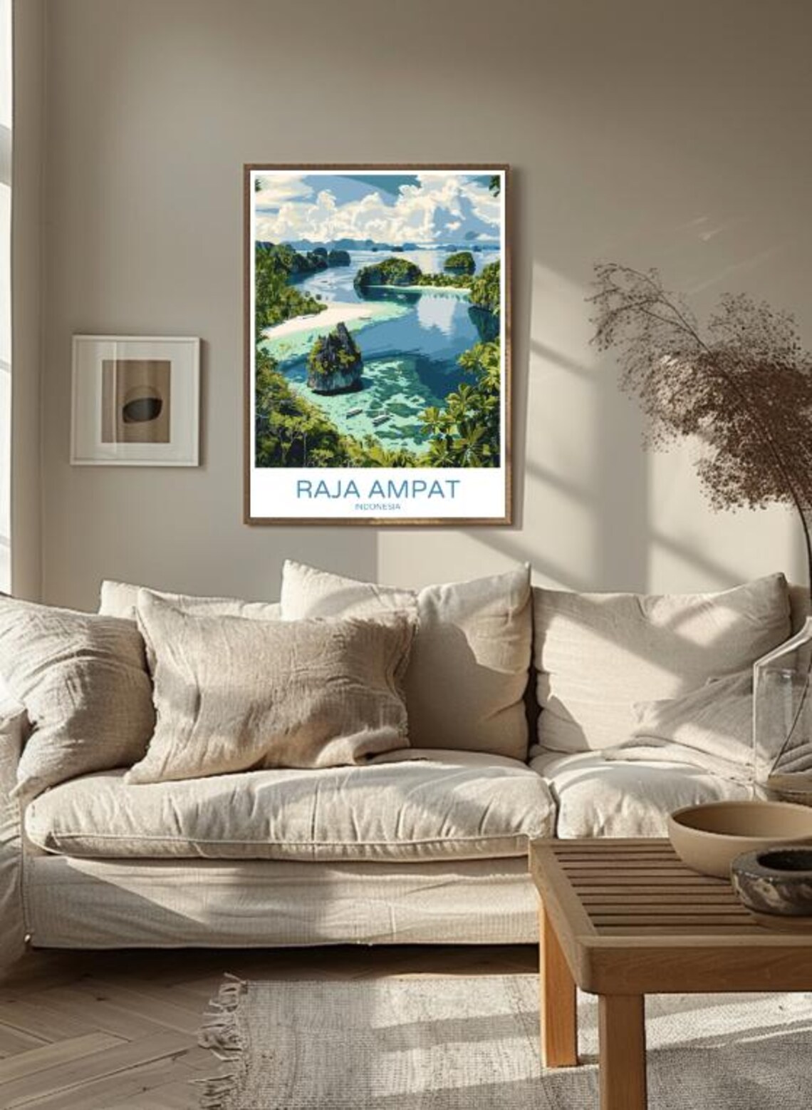 Raja Ampat Indonesia Tropical Lagoon Islands Colorful Travel Poster - Image 3