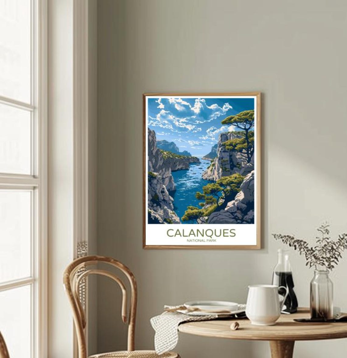 Calanques National Park France Coastal Cliffs Sailboats Poster - Image 2