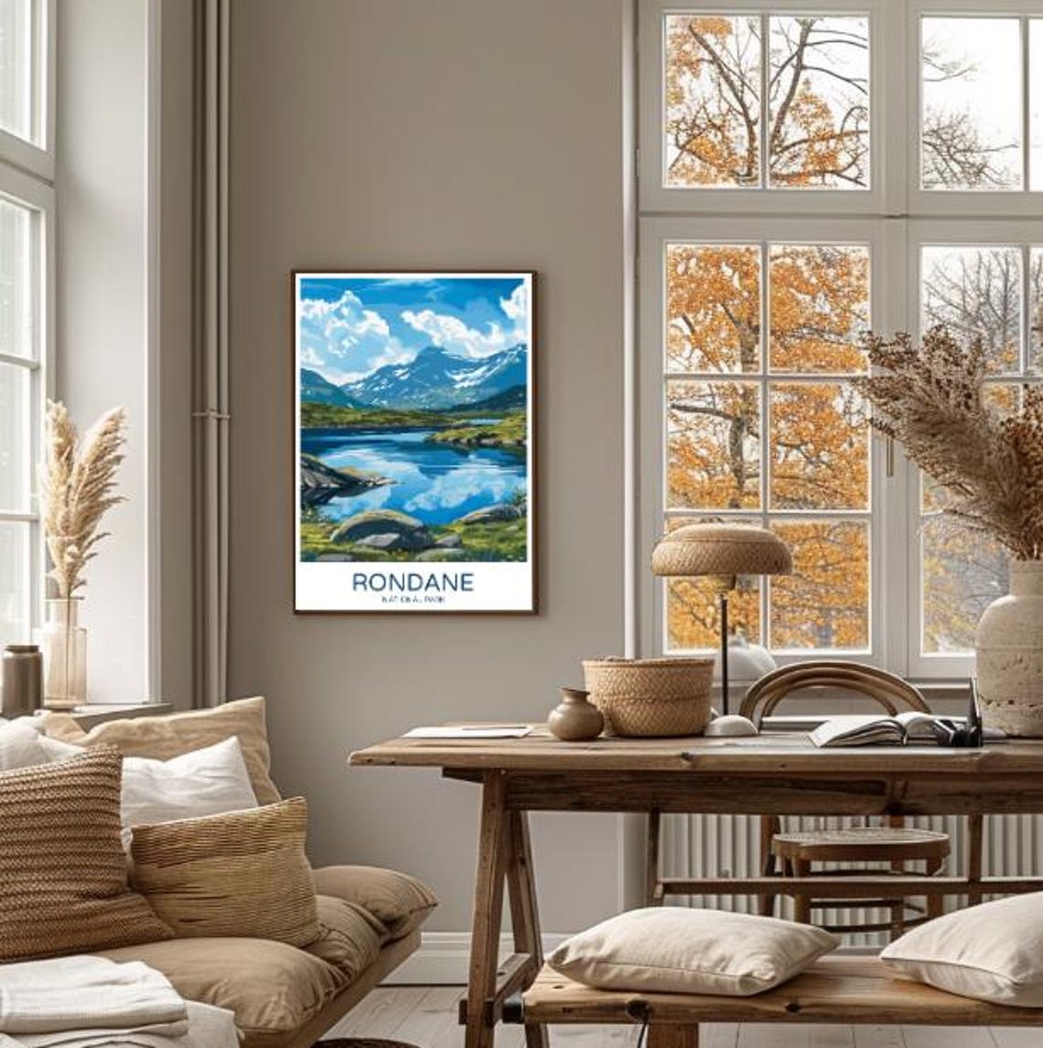 Rondane National Park Norway Mirror Lake Poster With Snowy Mountains - Image 4