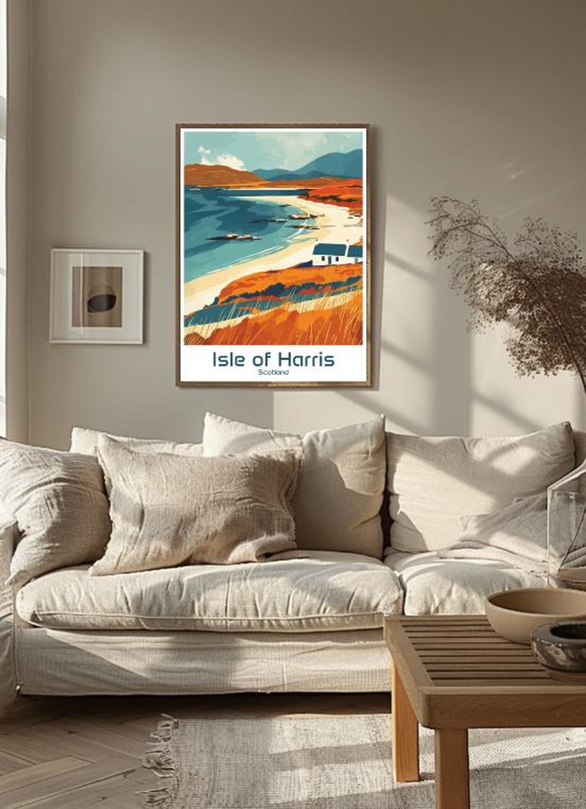 Isle of Harris Scotland Orange Moorland Beach Cottage Poster - Image 3