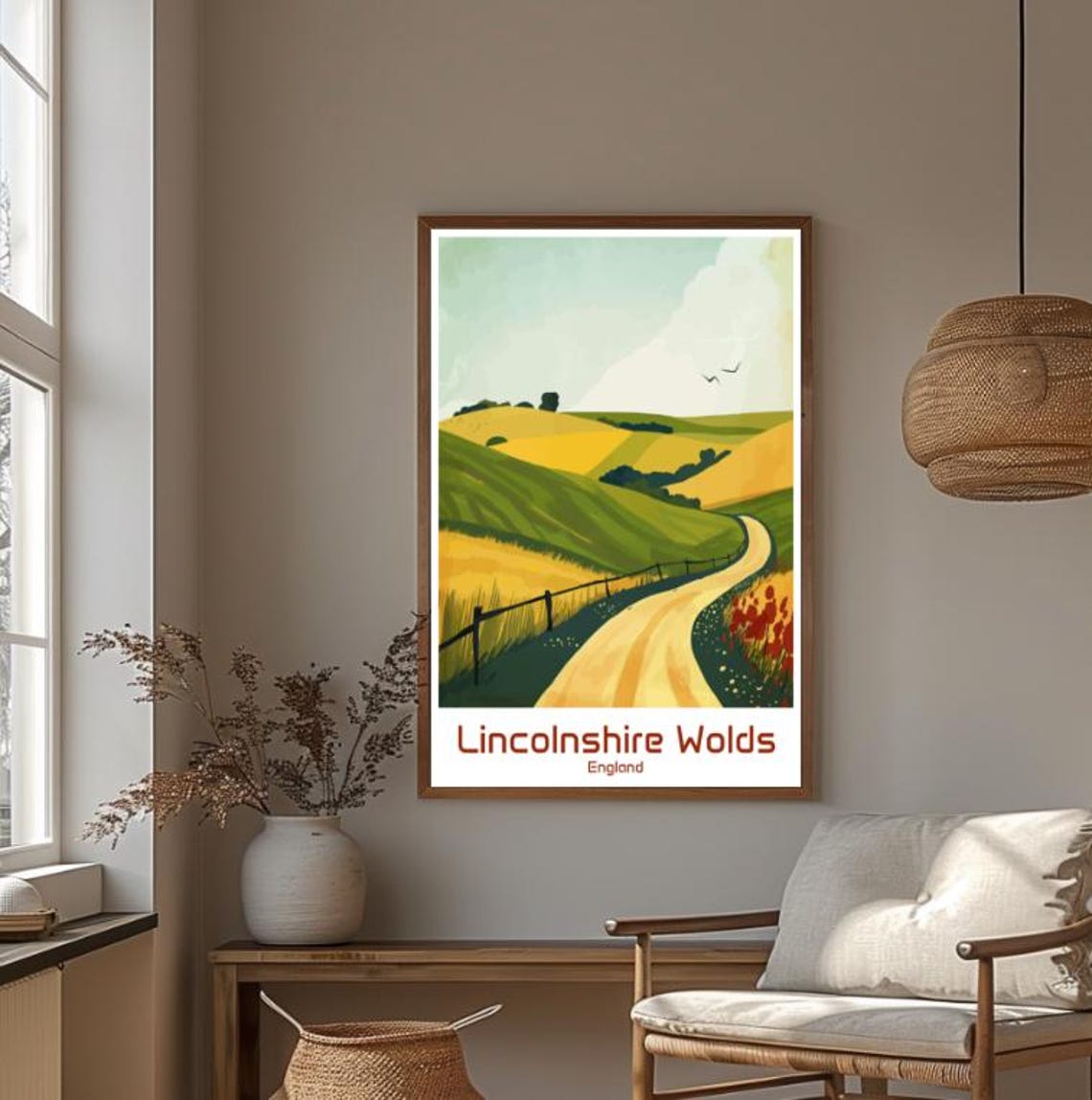 Lincolnshire Wolds England Countryside Road Landscape Poster - Image 4