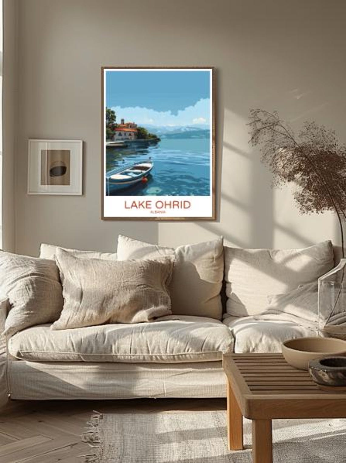Lake Ohrid Travel Poster Scenic Albania Wall Art Nature Landscape Print Lake Ohrid Decor Balkan Travel Gift Albania Art For Home - Image 2