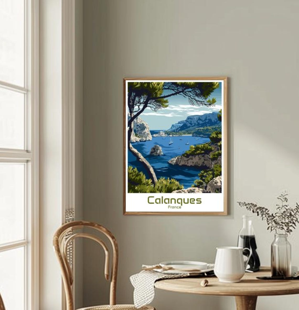 Calanques Travel Poster Stunning Coastal Landscape Wall Art With Turquoise Waters France Nature Print Outdoor Decor Gift For Travelers - Image 2